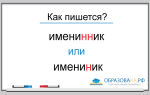 Как пишется «именинник»