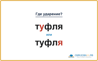 «ТУфля» или «туфлЯ» — как правильно произносить?
