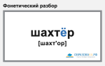 Фонетический разбор «шахтёр»