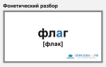 Фонетический разбор слова «флаг»