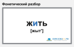 Фонетический разбор «жить»