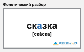 Фонетический разбор слова «сказка»