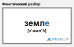 Фонетический разбор слова «земле»