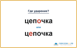«ЦепОчка» или «цЕпочка» — как правильно ставить ударение?