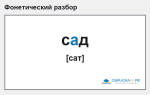 Фонетический разбор слова «сад»