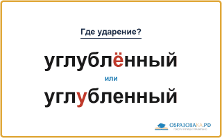 «УглублЁнный» или «углУбленный» — куда падает ударение?