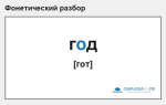 Фонетический разбор слова «год»