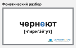 Фонетический разбор слова «чернеют»