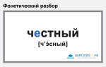 Фонетический разбор слова «честный»