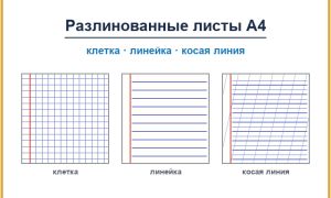 Разлинованные листы А4 для печати бесплатно — клетка, линейка, косая линия