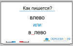 Как пишется «влево» или «в лево»