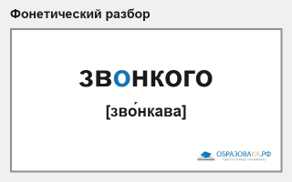 Фонетический разбор слова «звонкого»