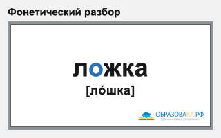 Фонетический разбор слова «ложка»