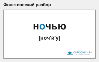 Фонетический разбор слова «ночью»